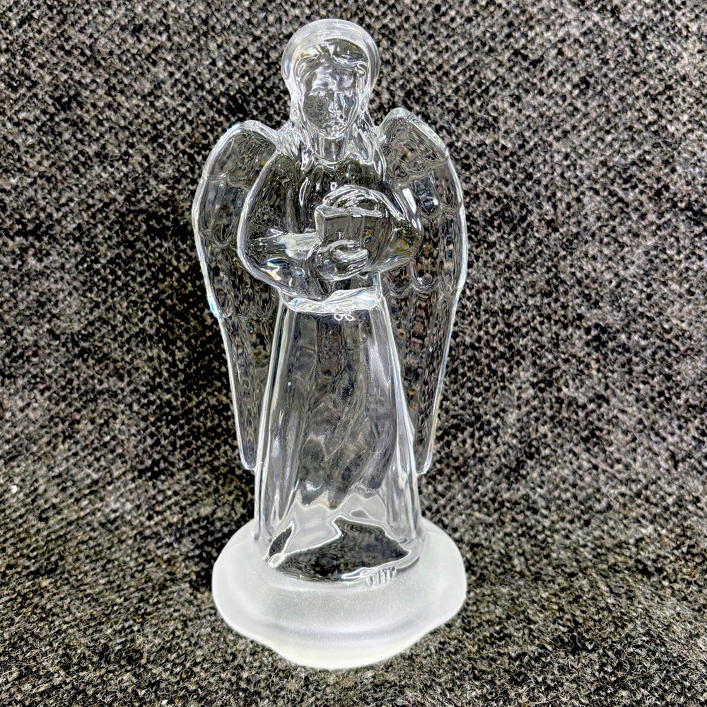 Cristal D' Arques Lead Crystal Angel Figurine Statute 7" Excellent Condition